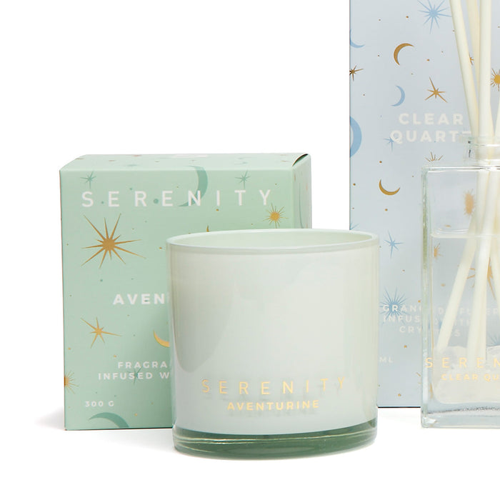 Serenity Crystal Abundance & Aventurine Candle 300g