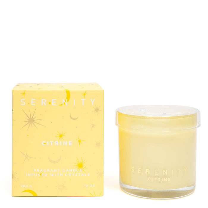 Serenity Crystal Energise & Citrine Candle 300g