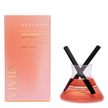 Serenity Vivid Citrus White Linen Diffuser 200ml